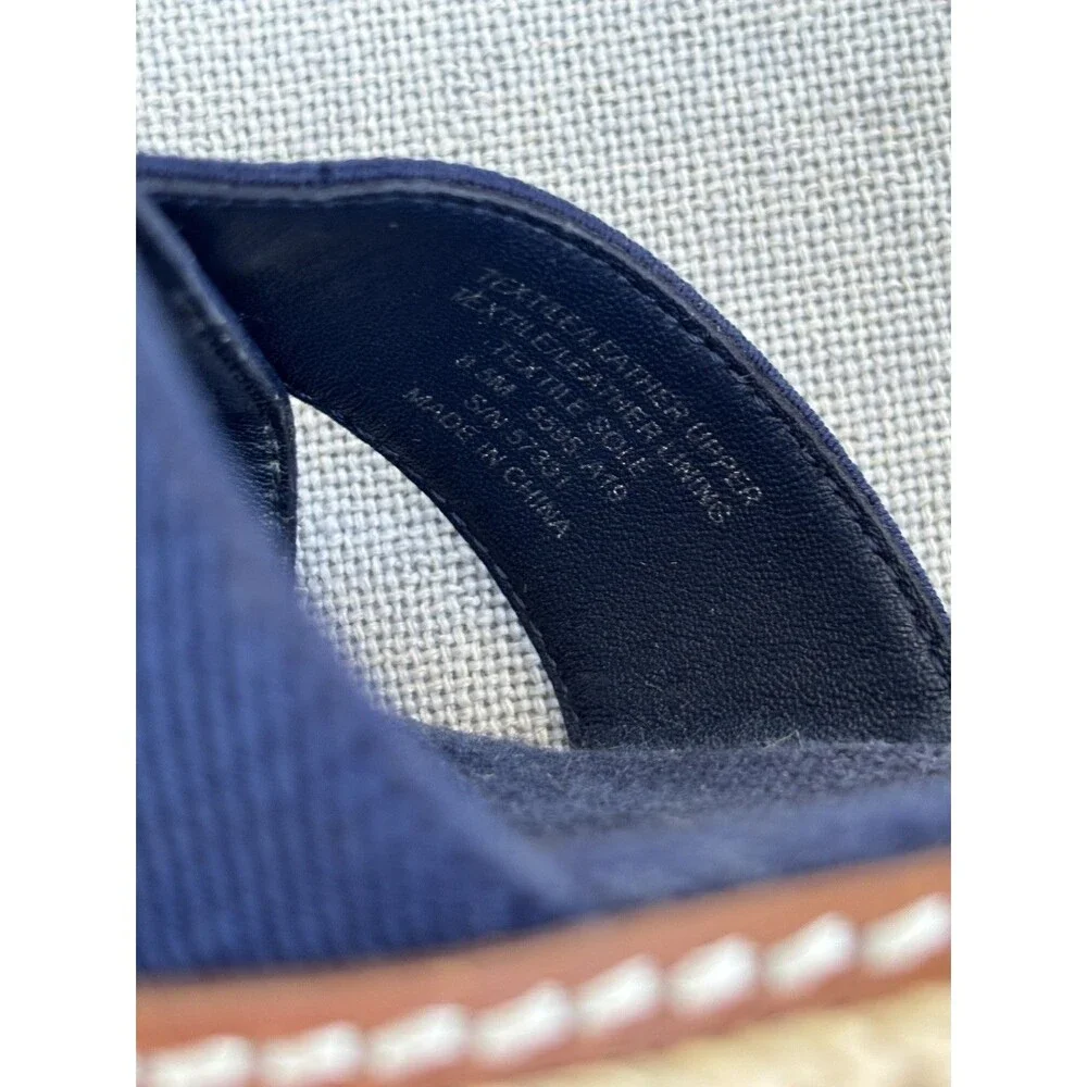 TORY BURCH ESPADRILLES SIZE 8.5 M FABRIC LEATHER BLUE SOLID